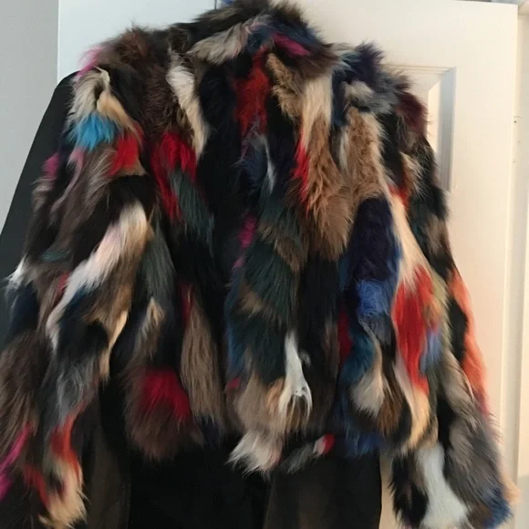 COPY - Real Fox Fur Multi colored. Fashion Forward style! - Picture 3 of 4